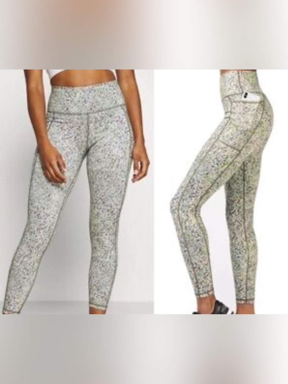 SWEATY BETTY Green Alert Pebble Print Super Sculpt 7/8 Leggings Sz XL Athletic - Picture 2 of 13